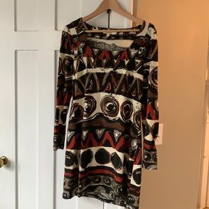 Brown patterned dress